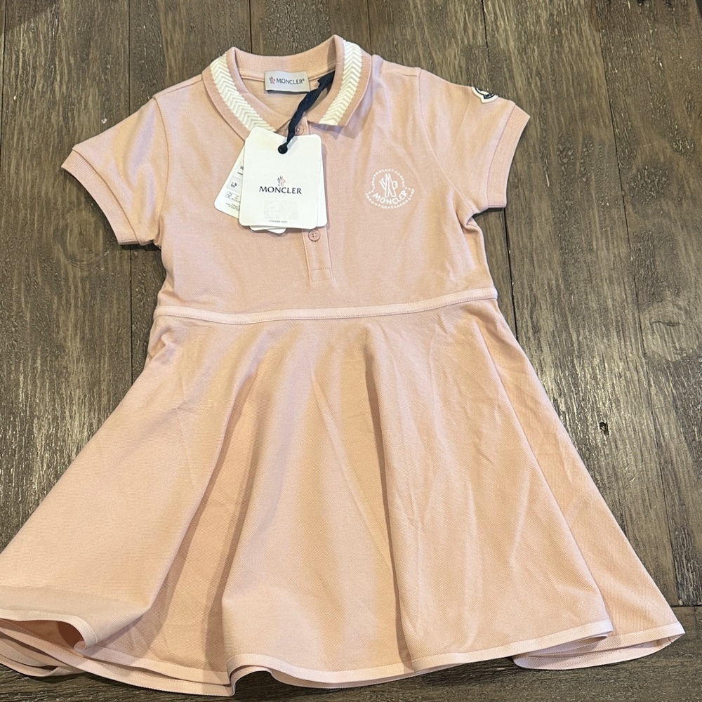 Authentic NWT Moncler Light Pink Polo Dress